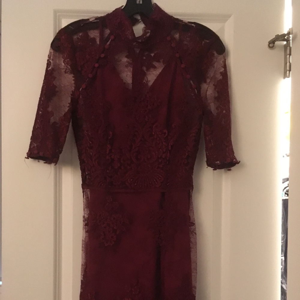 Maroon Lace Cocktail Dress